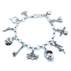 Softball Mom Charm Bracelet